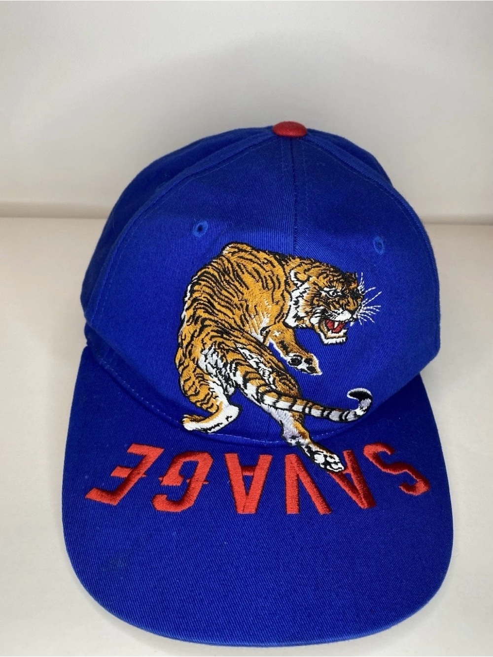 47 Brand Navy Baseball Cap with Red Stitching